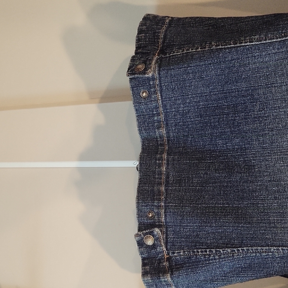 Vintage Y2K Silver Jeans Dark Blue Jean Jacket - Picture 6 of 7
